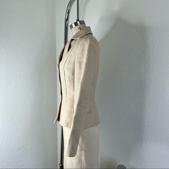 Barney's New York Linen Blazer Peacoat Jacket - Picture 5 of 12